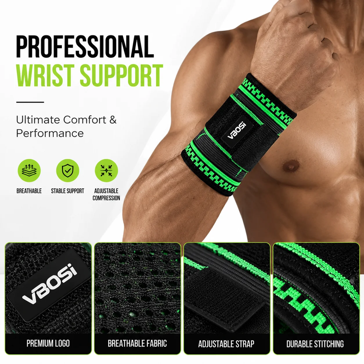 رباط معصم قابل للتعديل من VBOS - مراجعة Crossfit Workout Gear وسعره